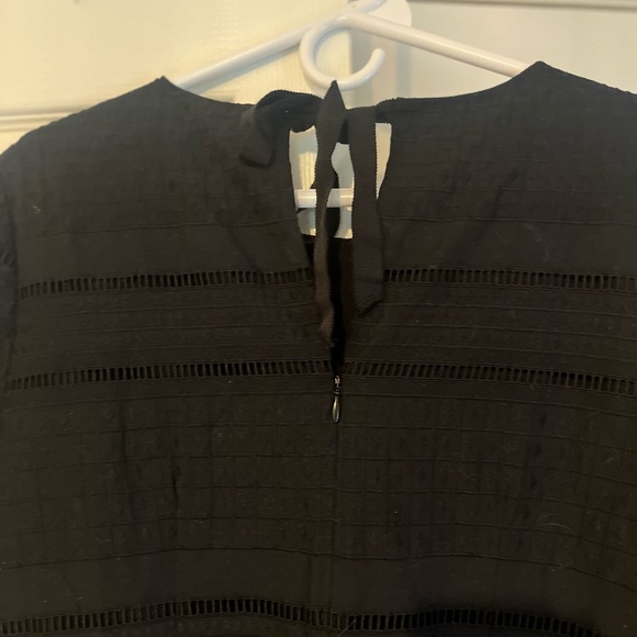 J. Crew 6 black eyelet shift dress with elbow length bell sleeves - Picture 5 of 6